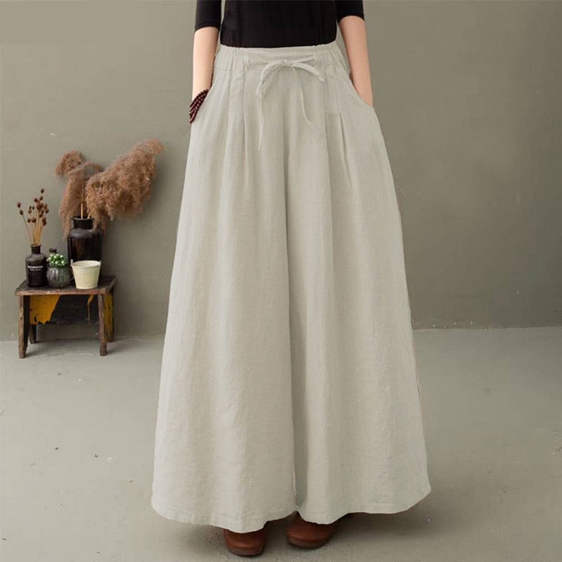 Women's Wide Leg Pants with Elastic Waist