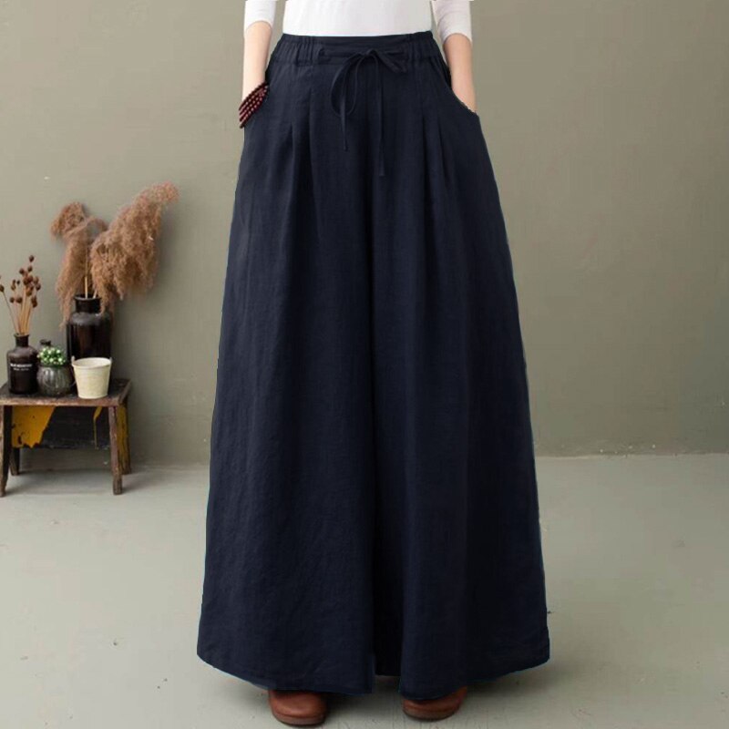 Women's Wide Leg Pants with Elastic Waist