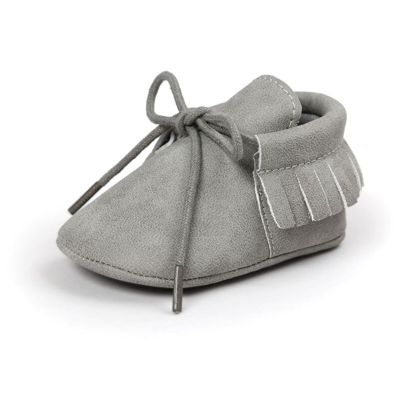 Baby's Solid Color Leather Moccasins