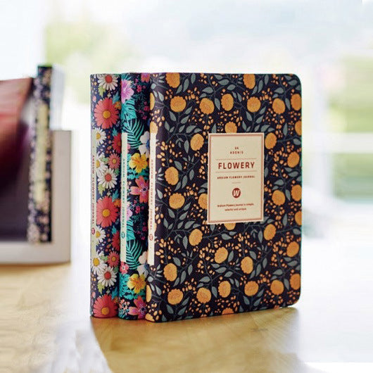 Diaries with Floral Patterned Faux Leather Cover