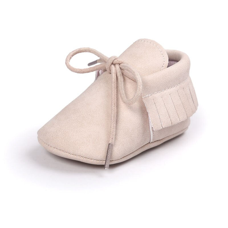 Baby's Solid Color Leather Moccasins