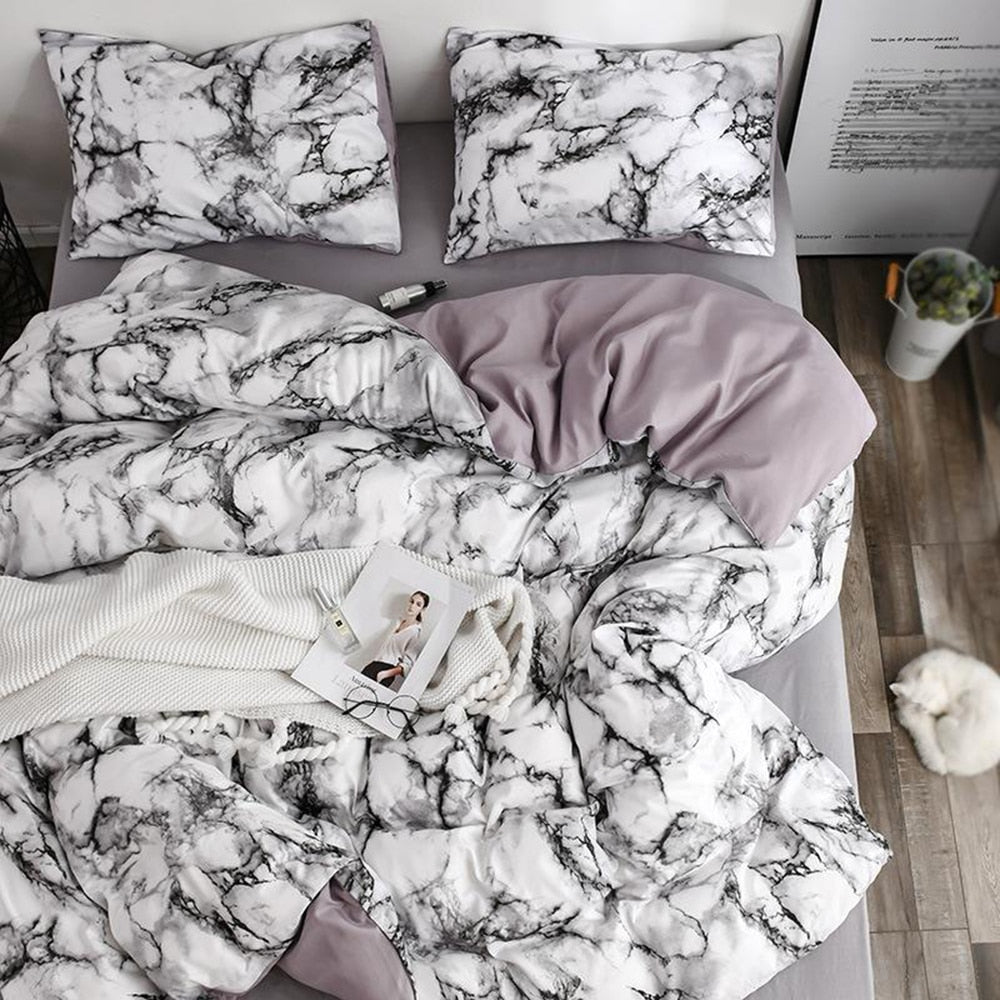 Bedding with Marble Texture