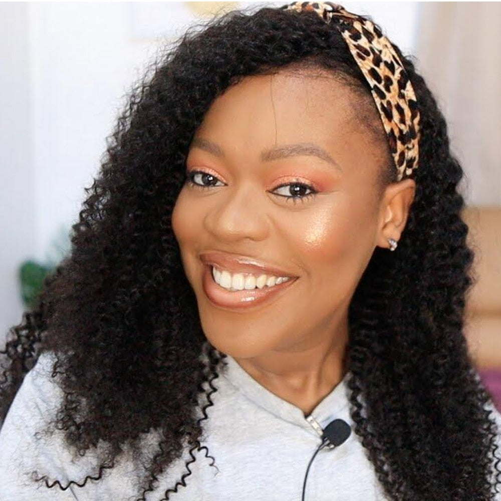 Human Hair Afro Kinky Headband Wig