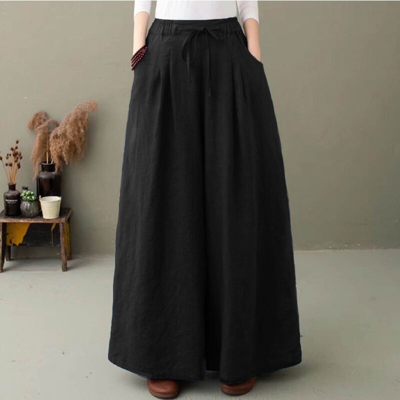 Women's Wide Leg Pants with Elastic Waist