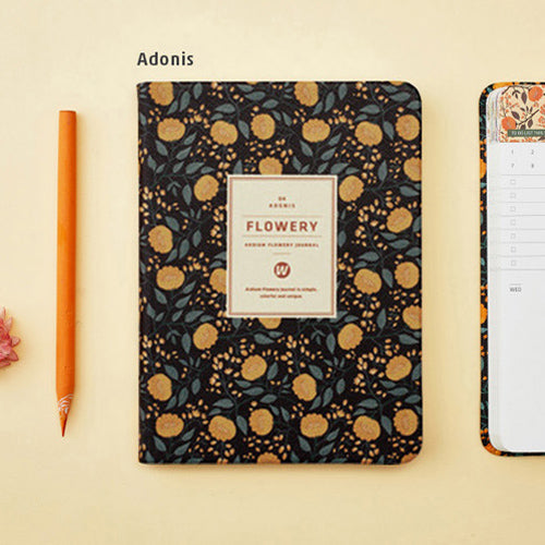Diaries with Floral Patterned Faux Leather Cover
