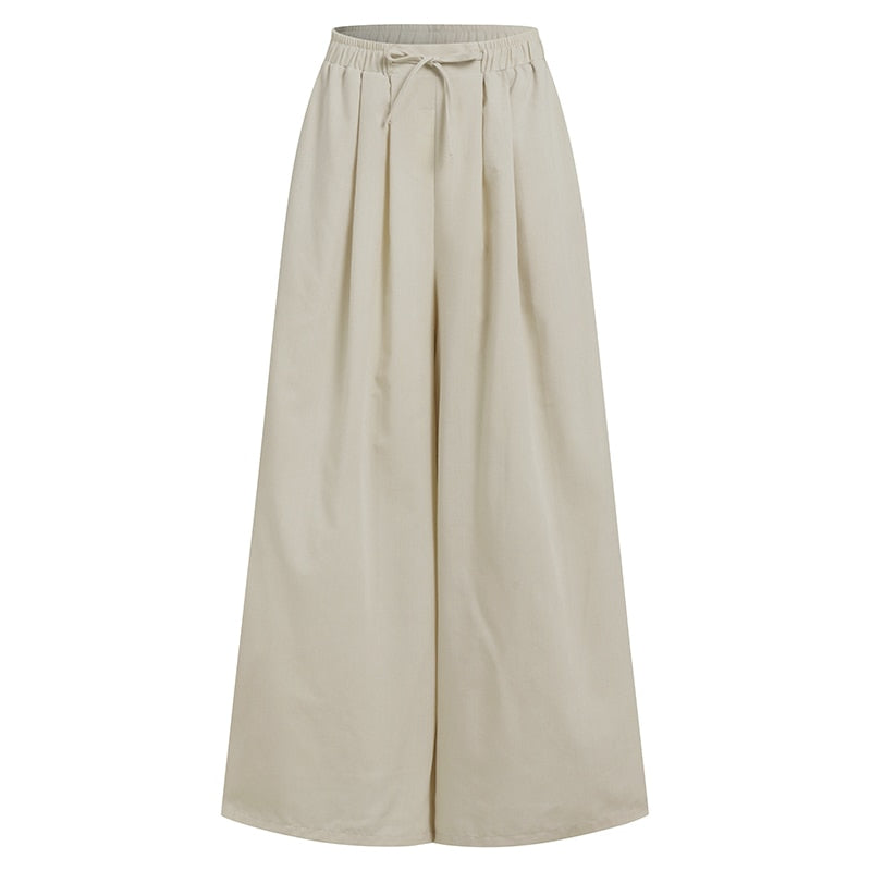 Women's Wide Leg Pants with Elastic Waist