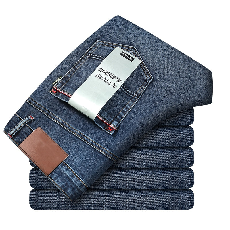 Men's Straight Blue Stretch Jeans