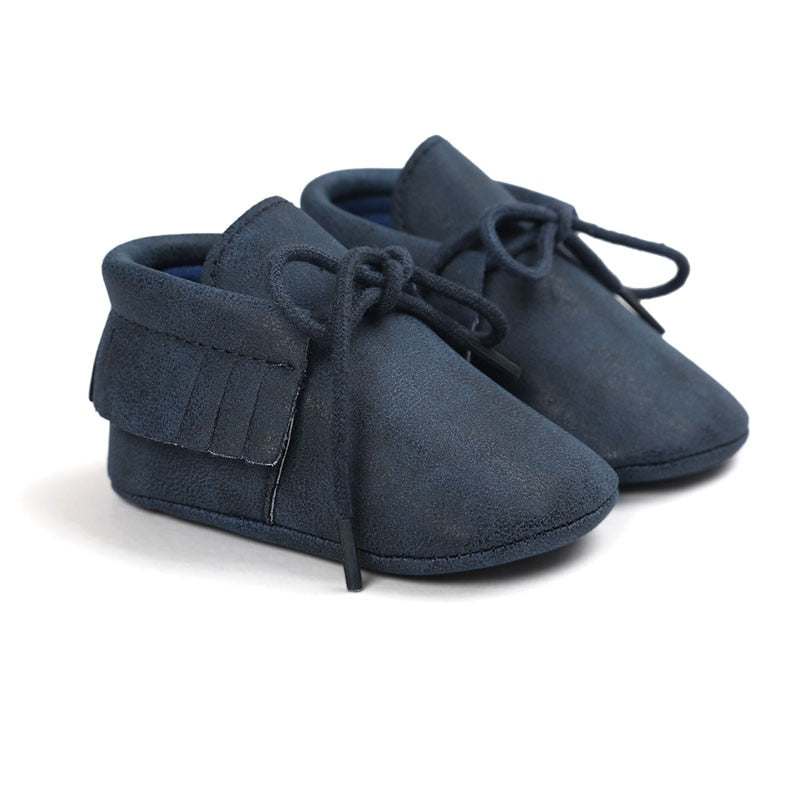 Baby's Solid Color Leather Moccasins