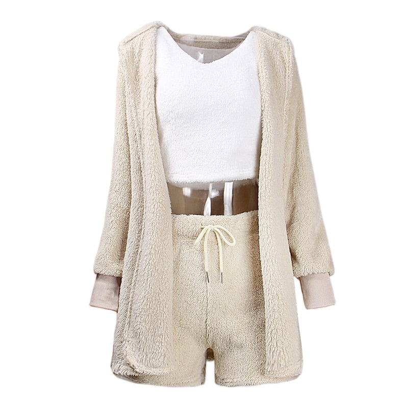 Winter Warm Flannel Pajamas Set for Women