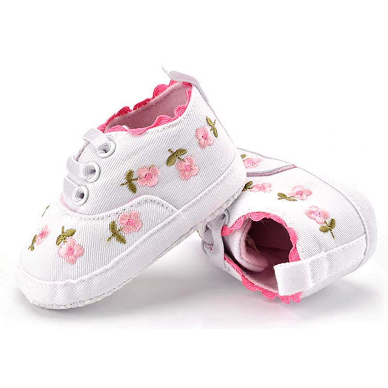 Girls' Cute Floral Cotton Sneakers