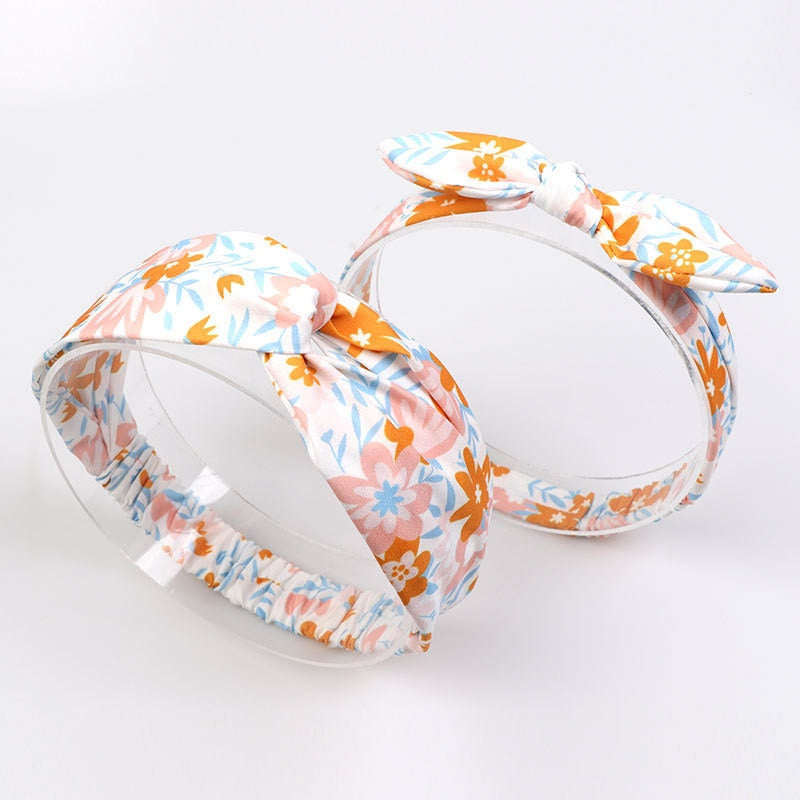 Floral Patterned Mother and Daughter Matching Headbands