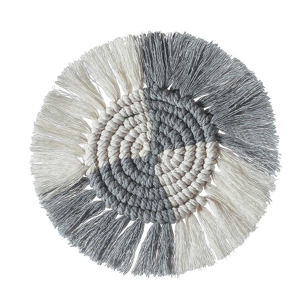 Bohemian Style Macrame Cup Pad Candle
