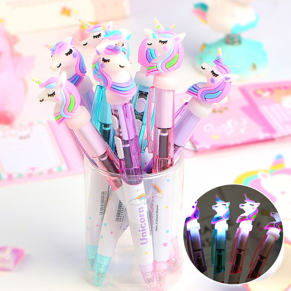 Creative Cartoon Light Unicorn Pen