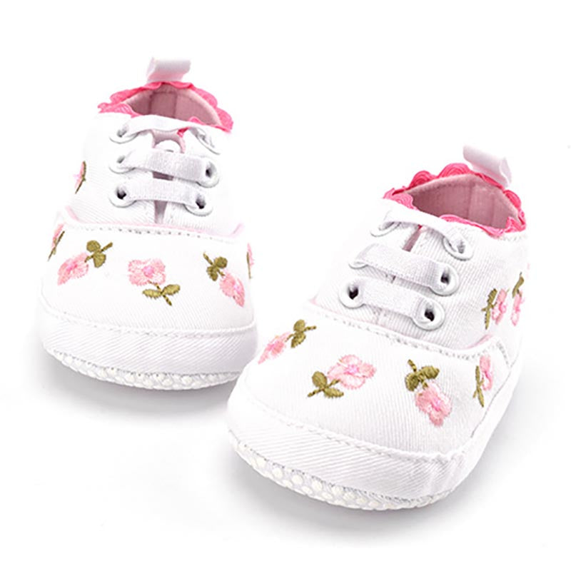 Girls' Cute Floral Cotton Sneakers