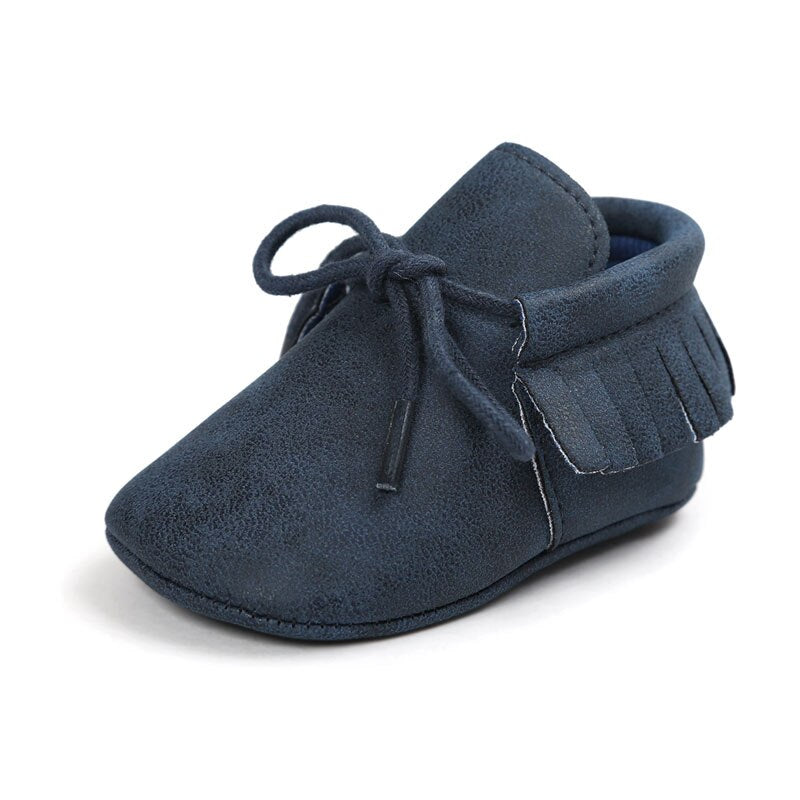 Baby's Solid Color Leather Moccasins