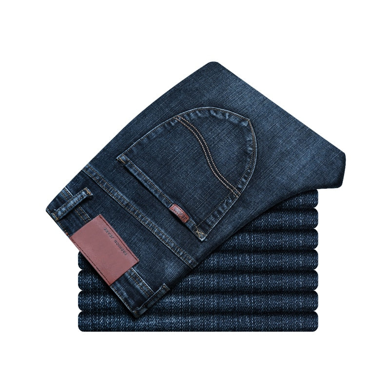 Men's Straight Blue Stretch Jeans