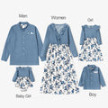 Blue Floral Matching Family Set