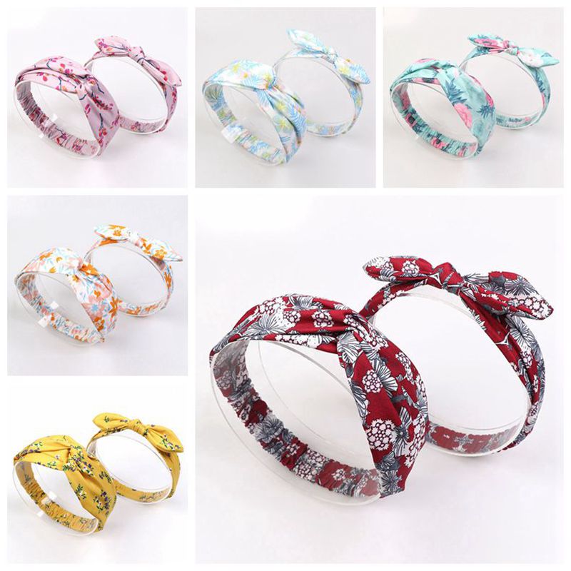 Floral Patterned Mother and Daughter Matching Headbands