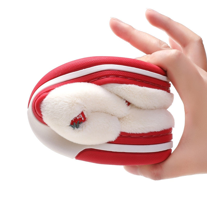 Anti-Slip Berry Patterned Warm Plush Slippers