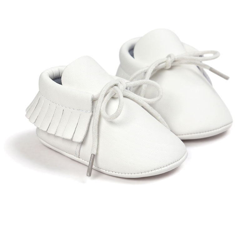 Baby's Solid Color Leather Moccasins