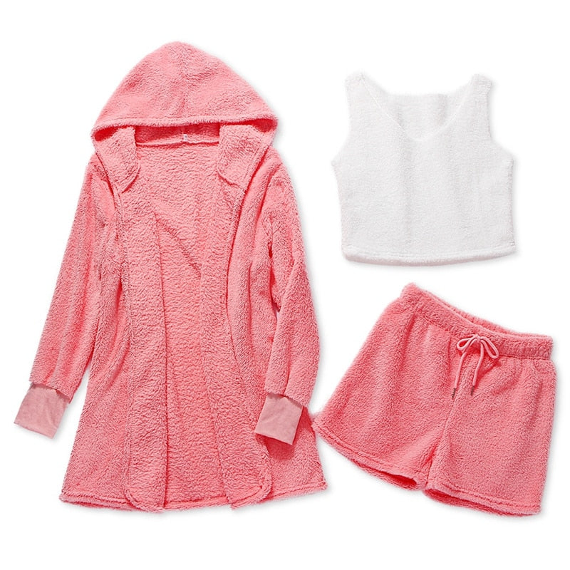 Winter Warm Flannel Pajamas Set for Women