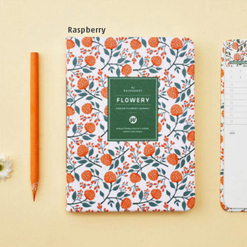 Diaries with Floral Patterned Faux Leather Cover