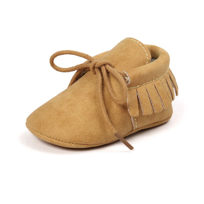 Baby's Solid Color Leather Moccasins