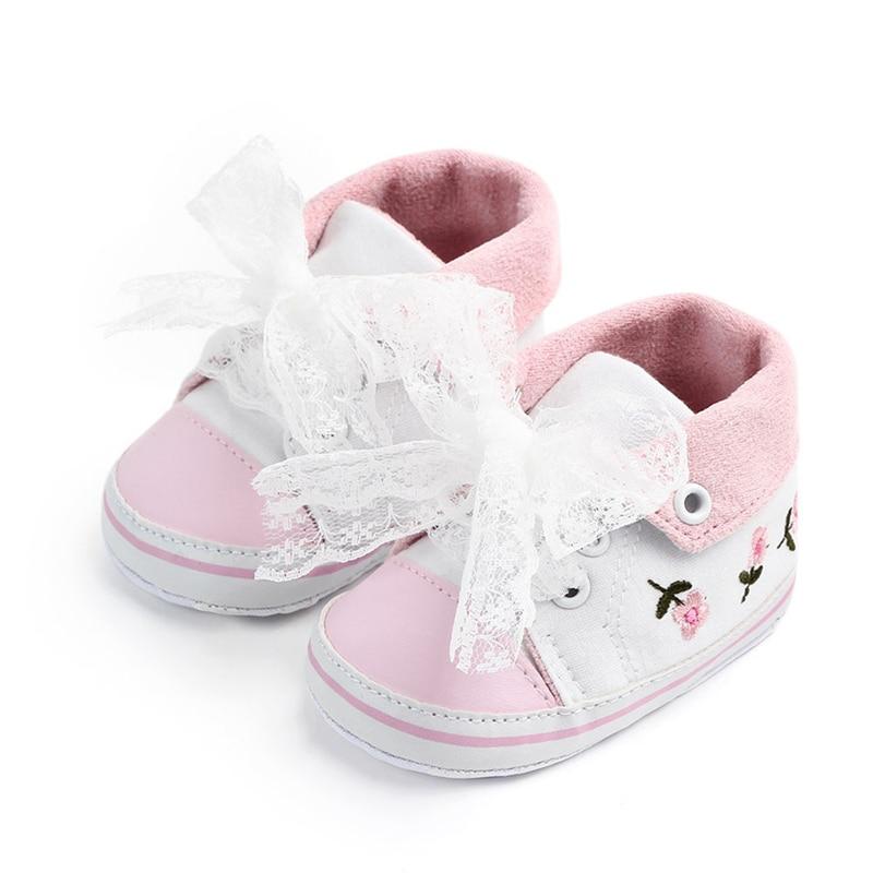 Girls' Cute Floral Cotton Sneakers