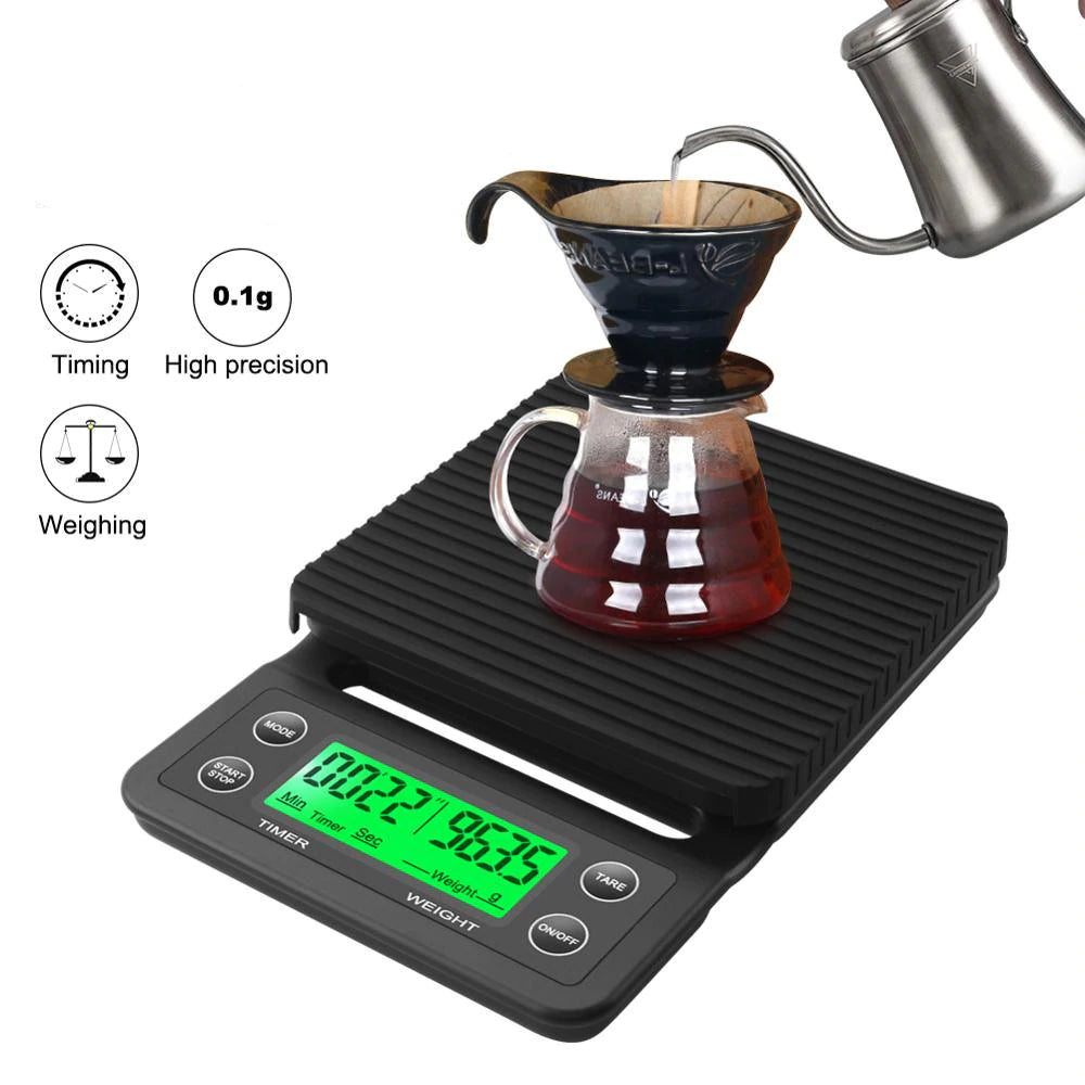 Portable Electronic LCD Coffee Scale with Timer